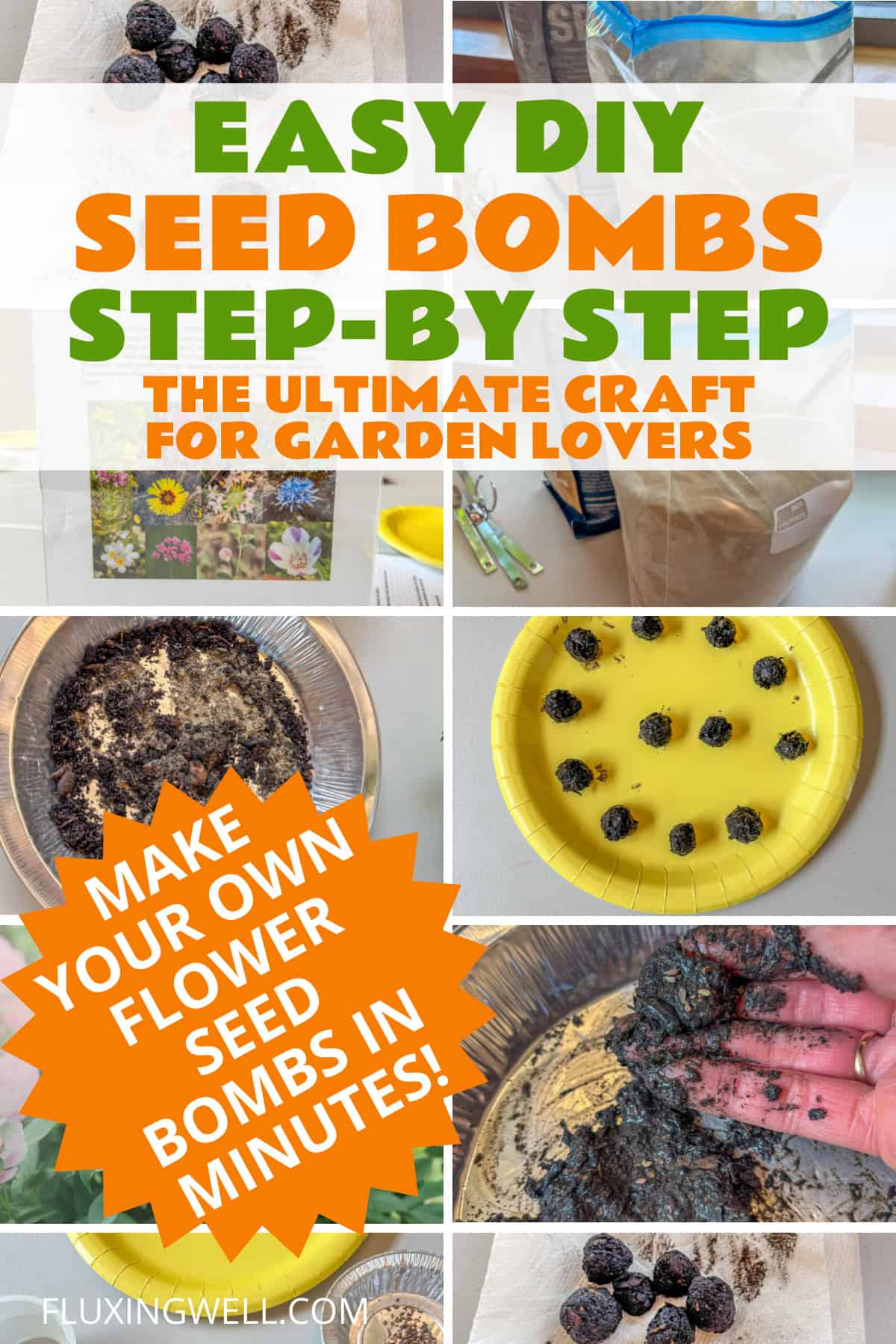 How to make DIY seed bombs collage
