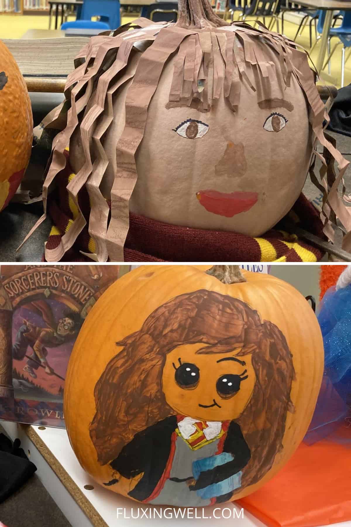 Harry Potter and Hermione Book Character Pumpkin ideas